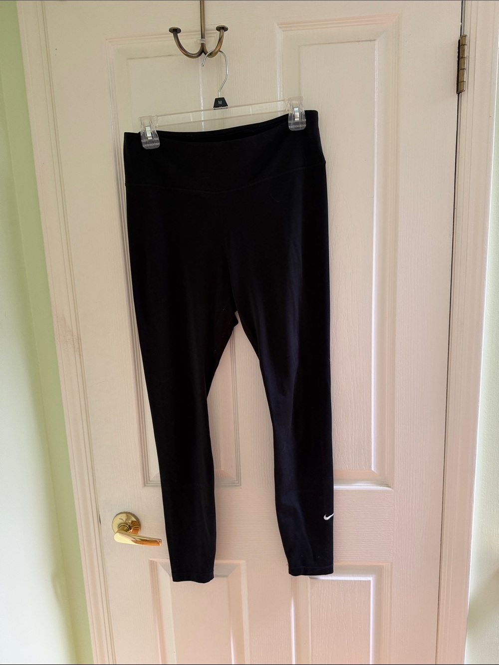 Nike Black Leggings with White Swoosh Accent